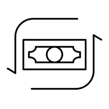 Dollar course thin line icon. Currency vector illustration isolated on white Stockillustratie