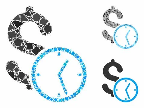 Dollar credit Composition Icon of Bumpy Pieces Illustrazione stock