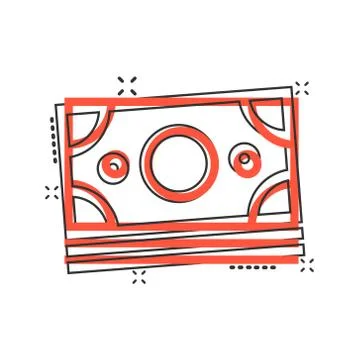 Dollar currency banknote icon in comic style. Dollar cash cartoon vector illu Illustrazione stock