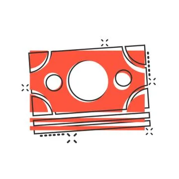 Dollar currency banknote icon in comic style. Dollar cash cartoon vector illu Stock Illustration