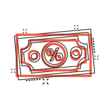 Dollar currency banknote icon in comic style. Dollar cash discount cartoon ve Stock Illustration
