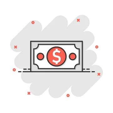 Dollar currency banknote icon in comic style. Dollar cash vector cartoon illu 스톡 일러스트