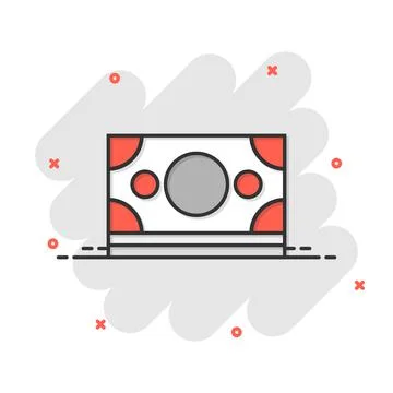 Dollar currency banknote icon in comic style. Dollar cash cartoon vector illu Stock Illustration