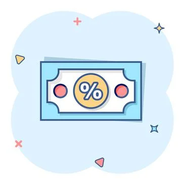 Dollar currency banknote icon in comic style. Dollar cash discount cartoon ve Stock Illustration