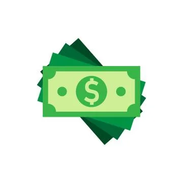 Dollar currency banknote icon in flat style. Dollar cash vector illustration  Stock Illustration