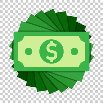 Dollar currency banknote icon in flat style. Dollar cash vector illustration  Stock Illustration