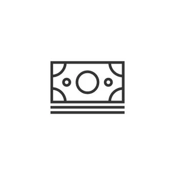 Dollar currency banknote icon in flat style. Dollar cash vector illustration  스톡 일러스트