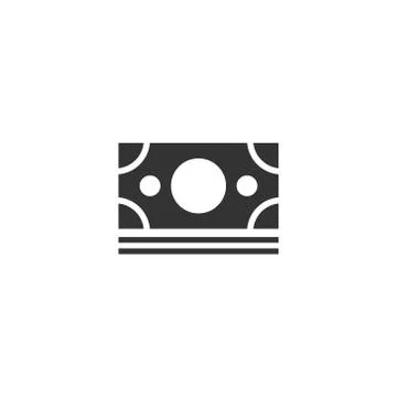 Dollar currency banknote icon in flat style. Dollar cash vector illustration  Stock Illustration