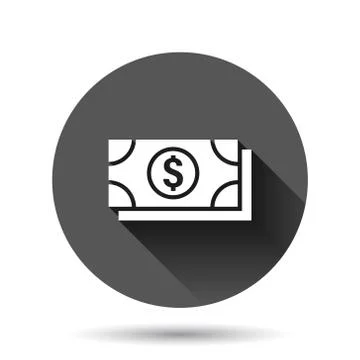 Dollar currency banknote icon in flat style. Dollar cash vector illustration  Stock Illustration