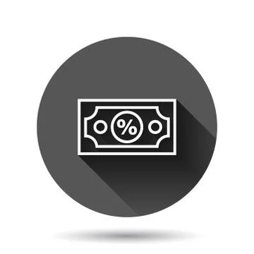 Dollar currency banknote icon in flat style. Dollar cash discount vector illu Stock Illustration