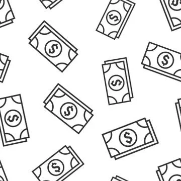 Dollar currency banknote icon in flat style. Dollar cash vector illustration  イラスト素材