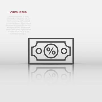 Dollar currency banknote icon in flat style. Dollar cash discount vector il.. Illustrazione stock