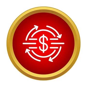Dollar currency exchange transfer icon with arrows Stock Illustration