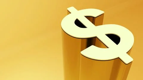 Dollar currency floating on gold background ,US dollar coins finance saving.. 스톡 일러스트