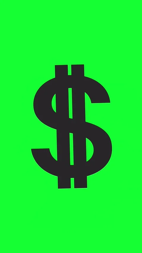 Dollar Currency Icon Animation On Green Screen Stock Footage 346565296