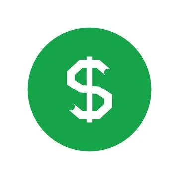 Dollar Currency Icon Color Circle Button Business Finance Symbol Vector Stock Illustration