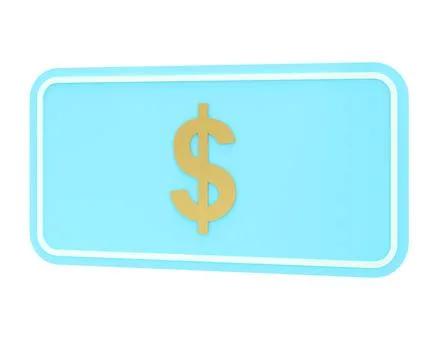 Dollar currency icon on white background,3d rendering 스톡 일러스트