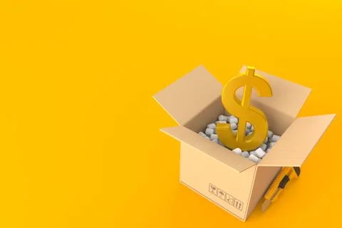 Dollar currency inside package Illustrazione stock