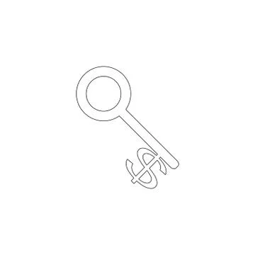 Dollar Currency Key. flat vector icon Stock Illustration
