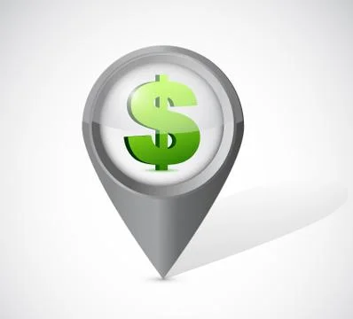 Dollar currency pointer illustration design over a white background Illustrazione stock