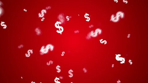 Dollar currency Red background Stock Footage 88875923