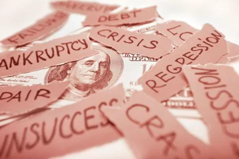 Dollar currency regression concept Stock Photos