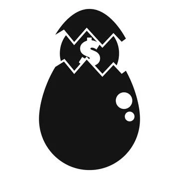 Dollar currency sign hatching from egg shell Stock Illustration
