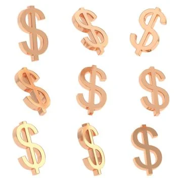 Dollar currency sign render Stock Illustration