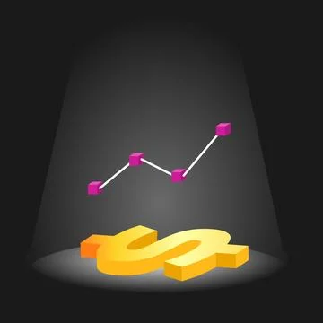Dollar currency statistics vector illustration in black background Stock Illustration