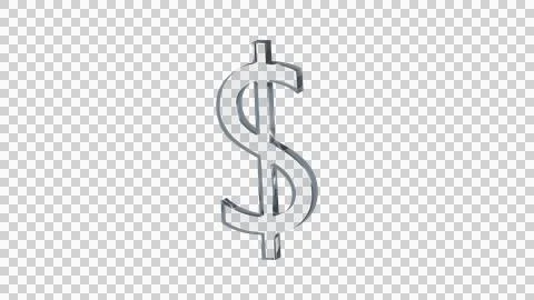 Dollar currency symbol made of clear reflective glass Stock Illustration