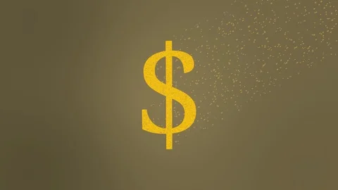 Dollar Currency Symbol Wind Dissolve Stock Footage 102355468