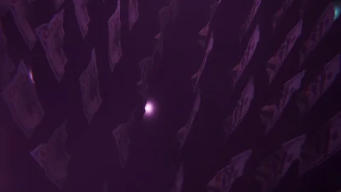 Dollar. Dancing dollar bills on a bright background. Synchronous Dollar Dance Video stock 129155898