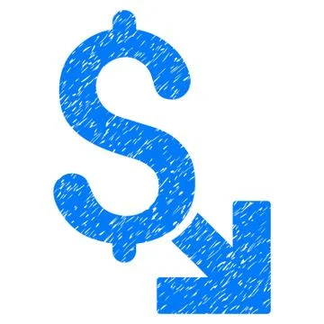 Dollar Decrease Grunge Icon Illustrazione stock