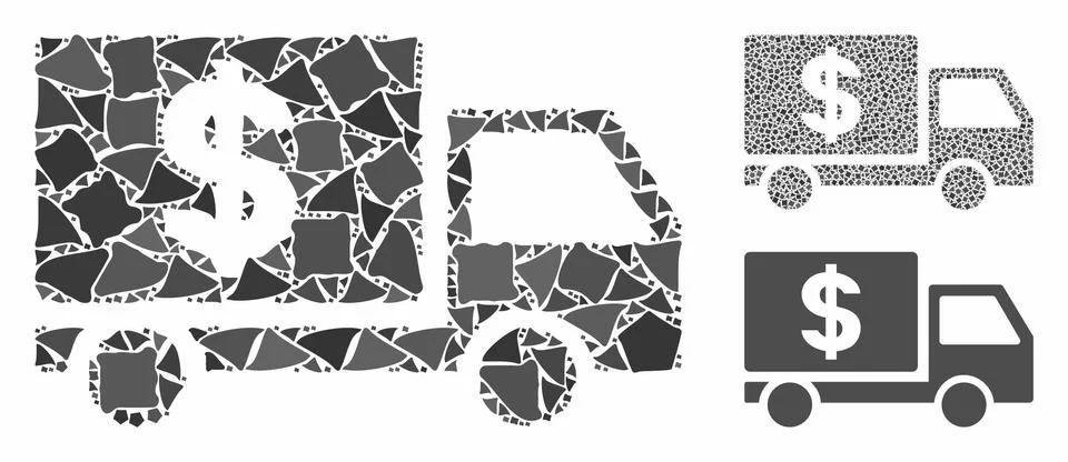 Dollar delivery Composition Icon of Irregular Elements Stockillustratie