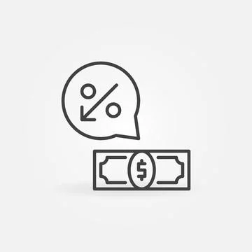 Dollar Devaluation vector Currency Value Lowering line icon Illustrazione stock
