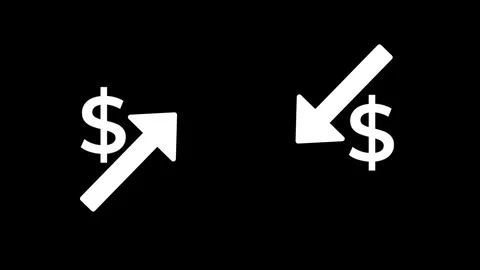 Dollar Diagonal Arrows Icon Stock Footage 340305261