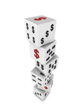 Dollar dice Illustrazione stock
