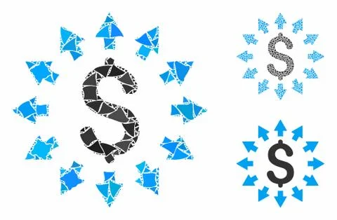 Dollar distribution Composition Icon of Abrupt Elements Stock Illustration