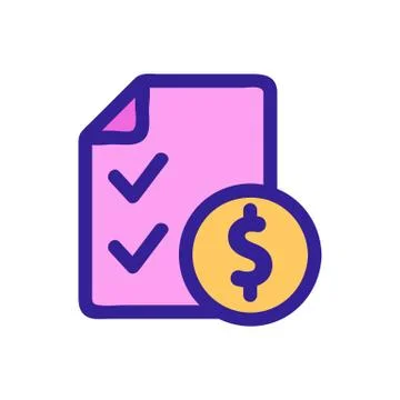 Dollar document icon vector. Isolated contour symbol illustration Stock Illustration
