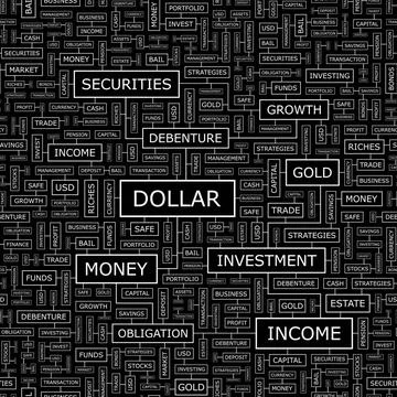 DOLLAR DOLLAR. Seamless pattern. Word cloud illustration. Copyright: xZoon... Stock Photos