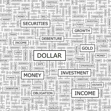 DOLLAR DOLLAR. Seamless pattern. Word cloud illustration. Copyright: xZoon... Stock Photos
