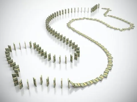 Dollar domino Иллюстрация