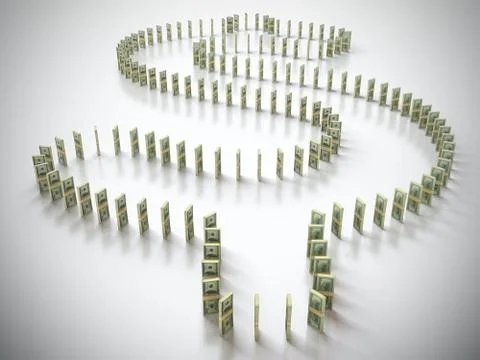 Dollar domino Stock Illustration