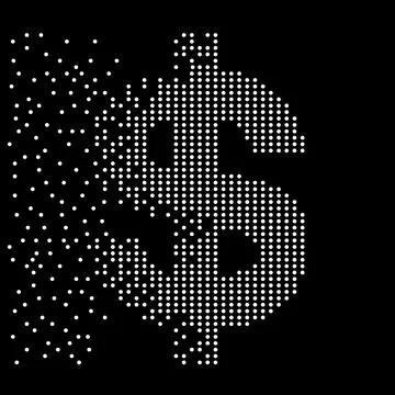 Dollar of dots with an explosion, halftone style. Vector illustration Stock Illustration