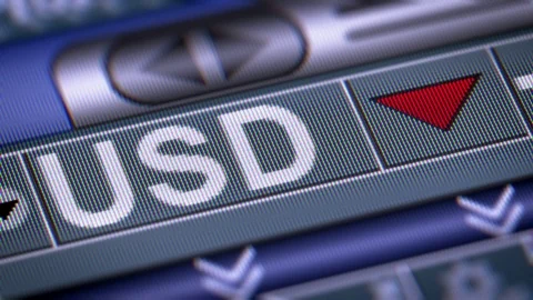 Dollar. Down. Looping. Stock Footage 74240807