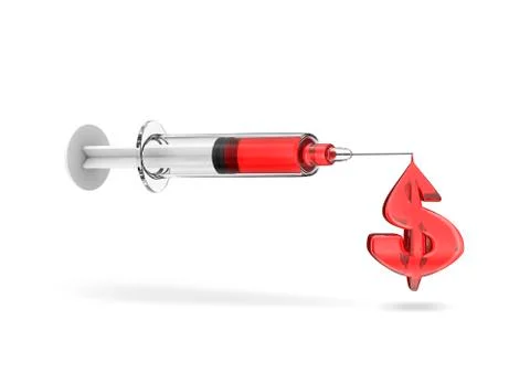 Dollar drop syringe Иллюстрация
