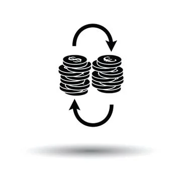 Dollar euro coins stack icon Stock Illustration