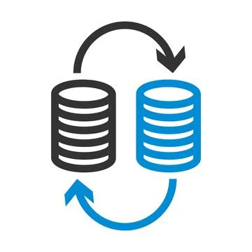 Dollar Euro Coins Stack Icon Stock Illustration