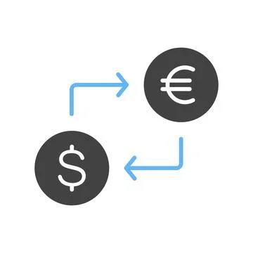 Dollar to Euro icon vector image. Stock-Illustration