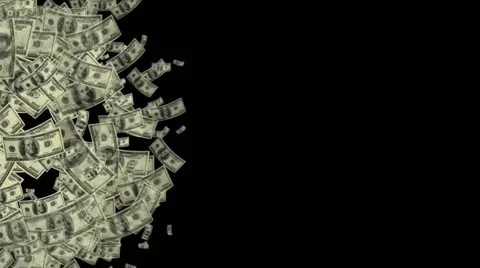 Dollar Explosion Animation Black Background Vector Motion Graphics Loop Stock Footage 42581017